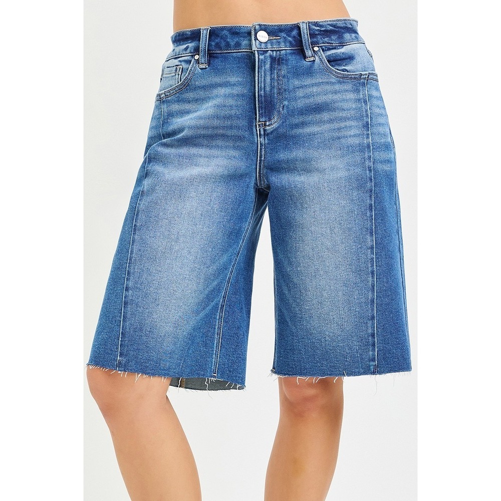 RISEN Raw Hem Slouchy Seamed Jorts - Medium